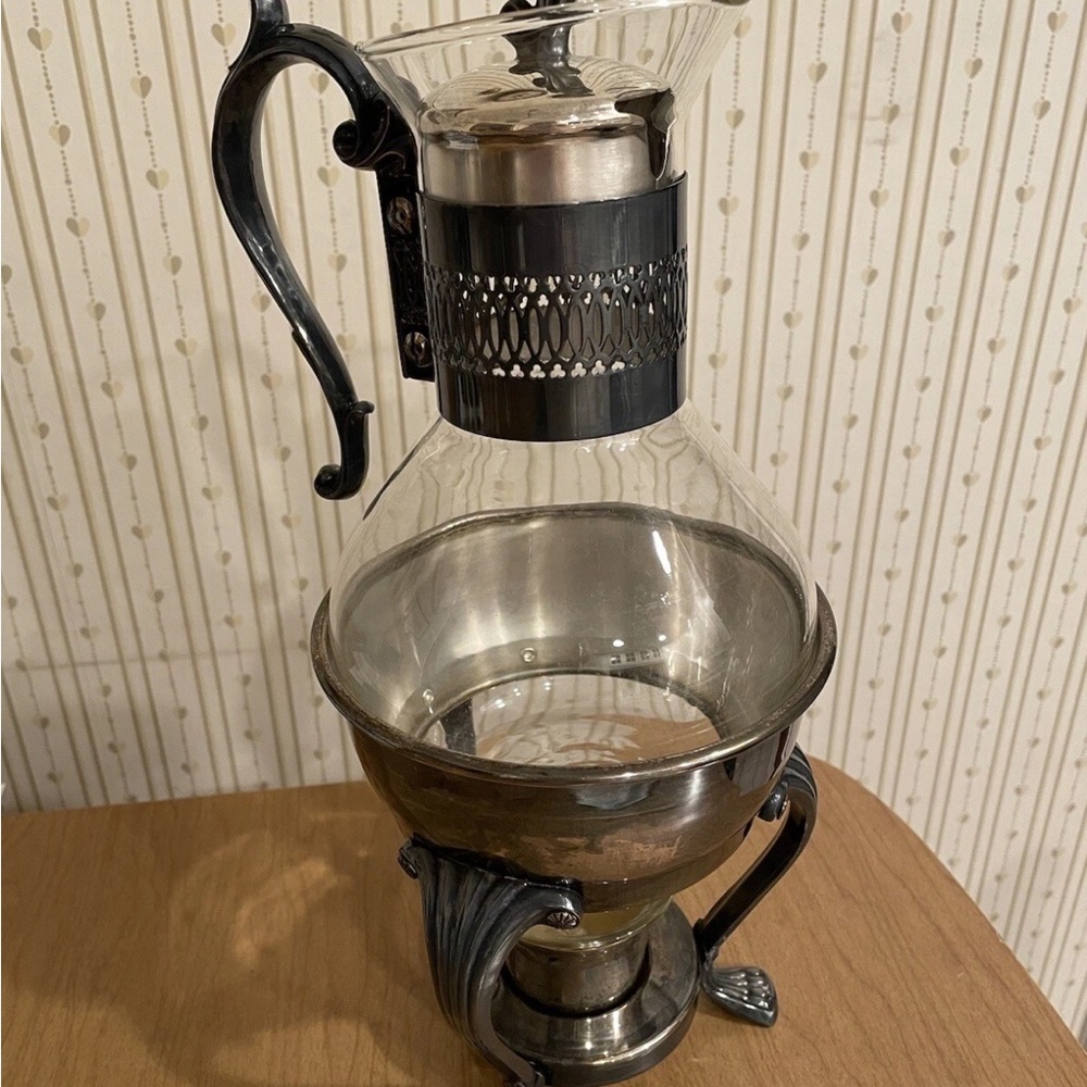 Elegant Silver and Glass Pitcher